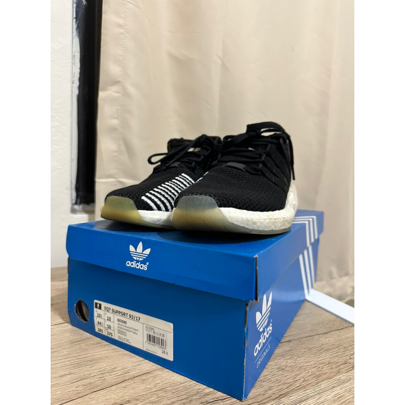 ADIDAS EQT SUPPORT 93/17 Boost 皮革 黑白 線條