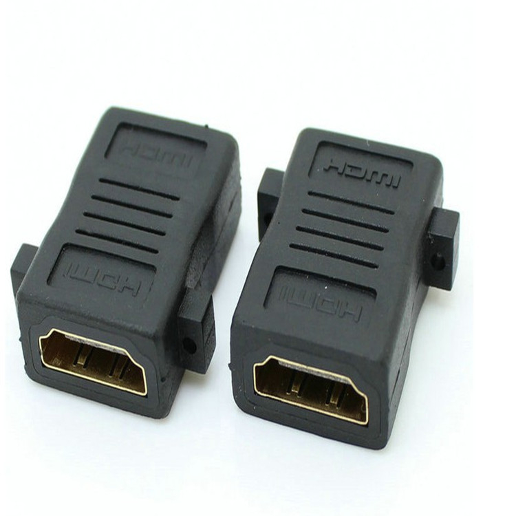 庫存不用等-【no】-帶耳朵HDMI母對母頭 可固定牆插面板轉接頭 螺絲孔標準HDMI直通頭 A5 [9012594]現