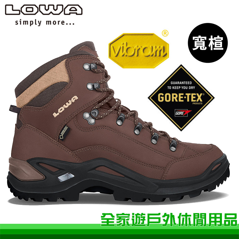 【LOWA 德國】男 中筒多功能健行鞋 寬楦登山鞋 RENEGADE GTX 咖啡棕 LW310968-0442