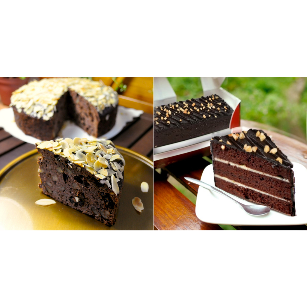 愛家2款素糕--巧克力布朗尼&amp;濃情脆皮巧克力--純素旦糕--全素蛋糕--美味糕點--濃郁可口純淨素食~~