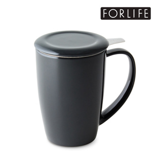 【節日送禮】【FORLIFE總代理】美國品牌茶具 - 圓滑/ 濾網泡茶杯組443ml-碳黑