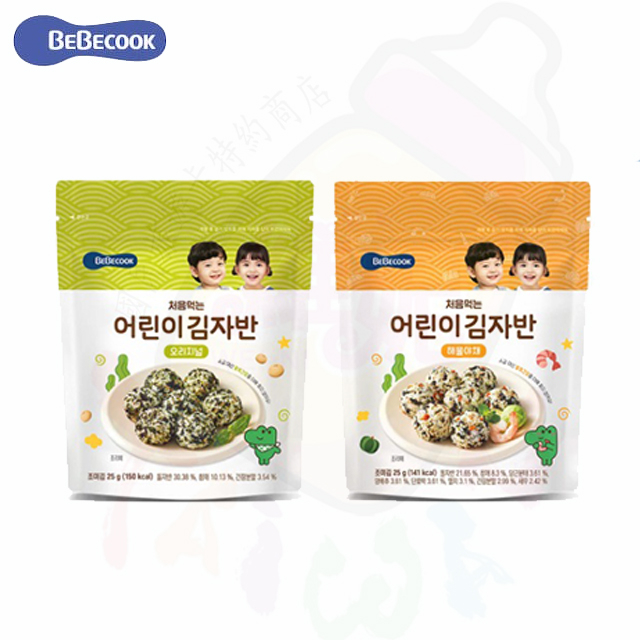 韓國 Bebecook 寶膳 智慧媽媽 12m+ 幼兒初食海苔酥 - 原味 / 海味蔬菜 (25g)*NEW*