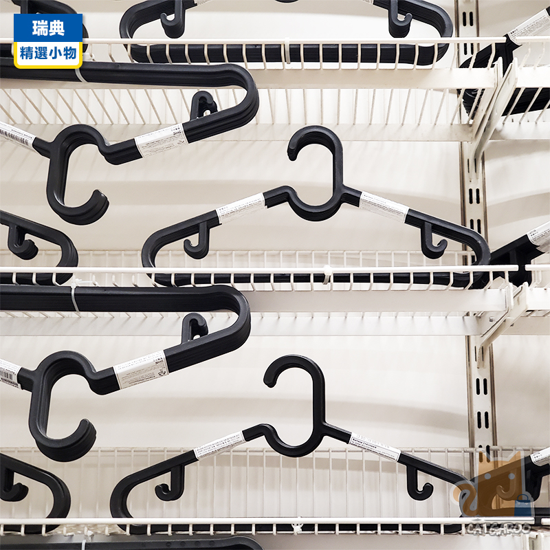瑞典【精選小物】極簡衣架 經典黑 10入/組 收納 衣架 掛勾衣架/無痕衣架 晾衣架/曬衣架/吊衣架 | IKEA