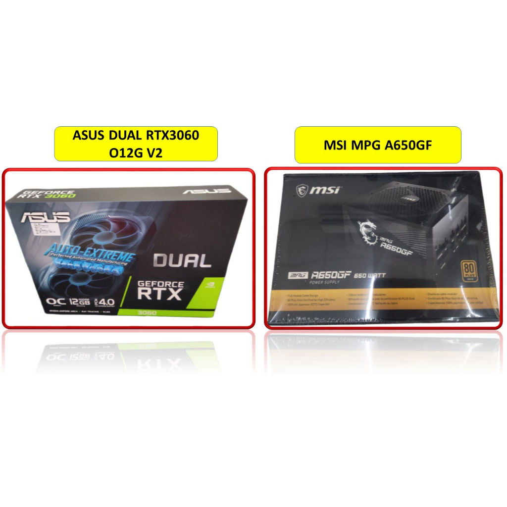 ASUS DUAL RTX3060 O12G V2+MSI MPG A650GF