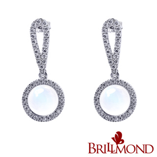 【BRILLMOND JEWELRY】月光石3克拉豪華耳環(總重3克拉月光石 925銀台)