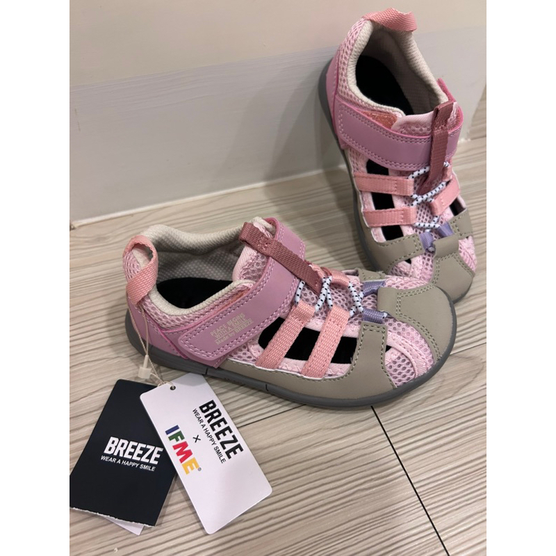 全新日本帶回幼童IFME x BREEZE 粉紅色兩用鞋 涼鞋 水陸兩用 17cm