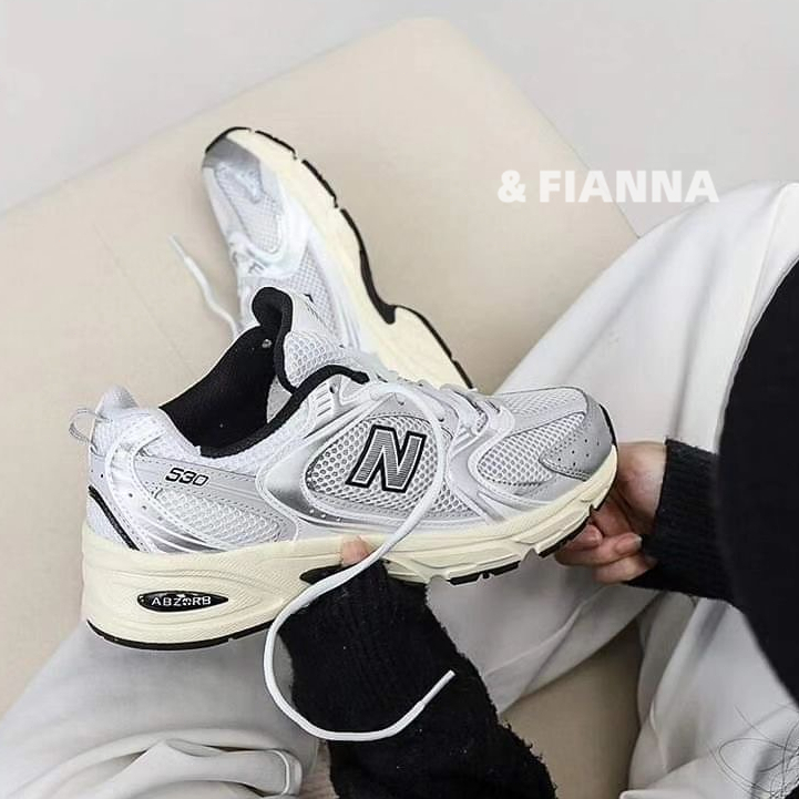【FianNa】New Balance 530 銀灰 網面 奶油底 NB530 灰白 慢跑鞋 MR530TA