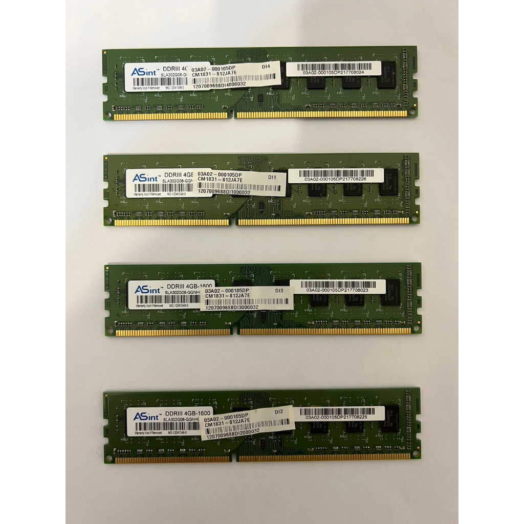 昱聯ASint DDR3 1600(雙面)4G-記憶體