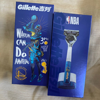 現貨 Gillette 吉列 NBA勇士隊聯名無感刮鬍刀 限量 1刀架4刀頭 1底座