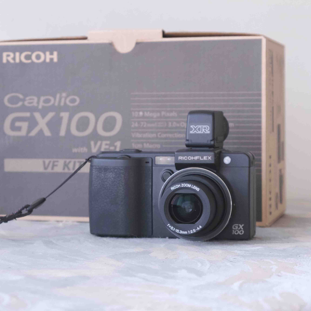 盒裝 理光 RICOH Caplio-GX100 早期 CCD 數位相機 (廣角大光圈 附電子觀景窗)