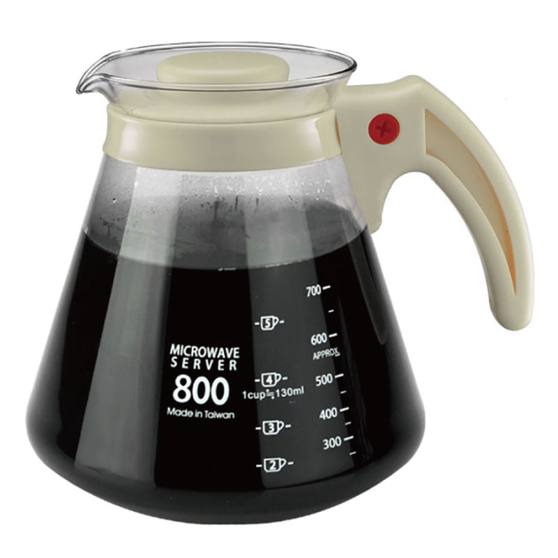 【TIAMO】耐熱玻璃咖啡壺 通過SGS檢測/HG2222W(800cc/白)|Tiamo品牌旗艦館
