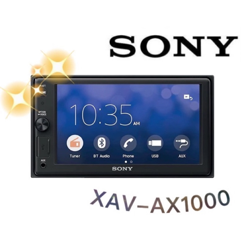 🔥原廠🔥【SONY-索尼】XAV-AX1000 汽車音響 觸控機 6.4吋 支援蘋果CarPlay/藍牙/USB 公司貨