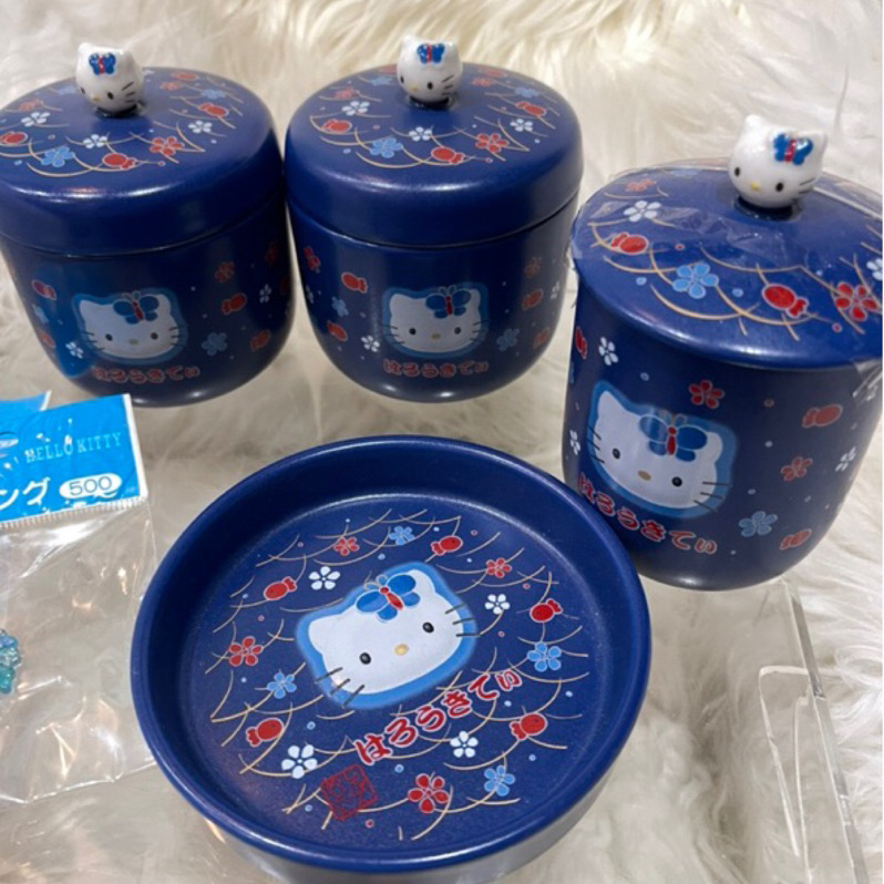 日本進口Hello Kitty陶瓷製品京都風禪意杯罐盤組送同款戒子手環