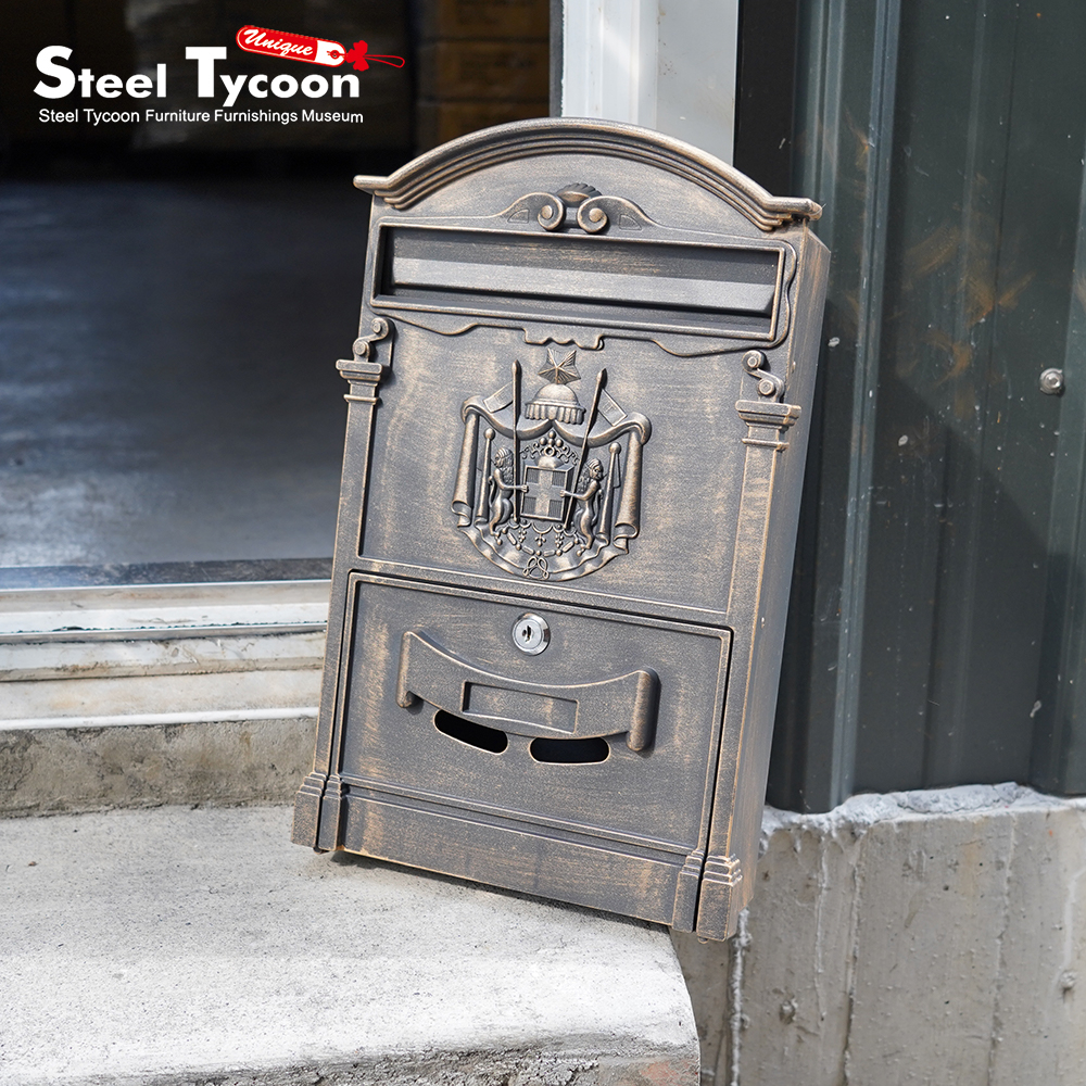 歐式鄉村風-鐵製信箱 附鑰匙 郵箱 信箱 意見箱 復古 藝術造型 mail box-鋼鐵力士
