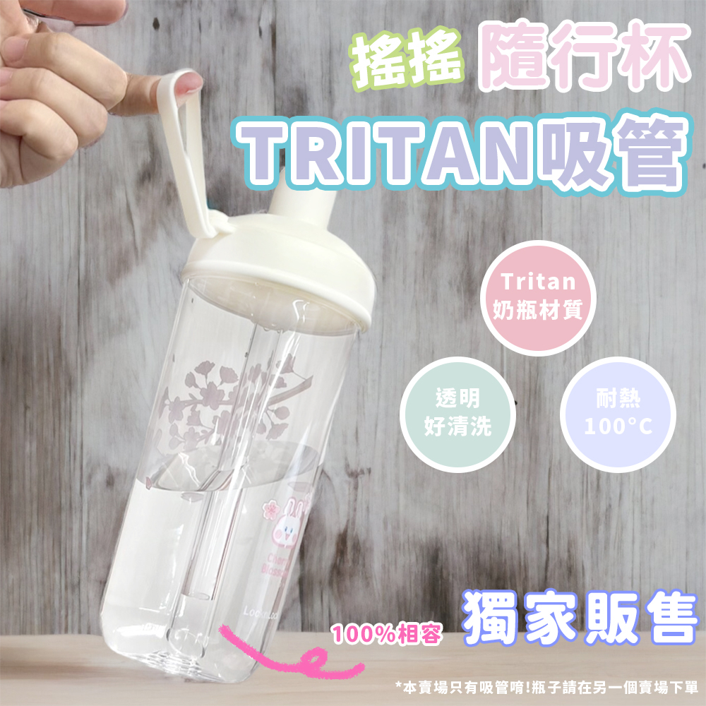 【獨家專賣】樂扣隨行杯吸管 700ML Tritan材質 100%相容 耐熱100°C 透明管身