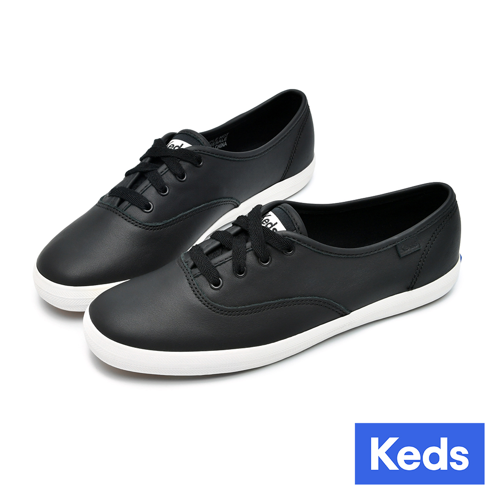 【Keds】CHAMPION 全新升級輕奢柔軟皮革休閒鞋-黑 (9234W112222)