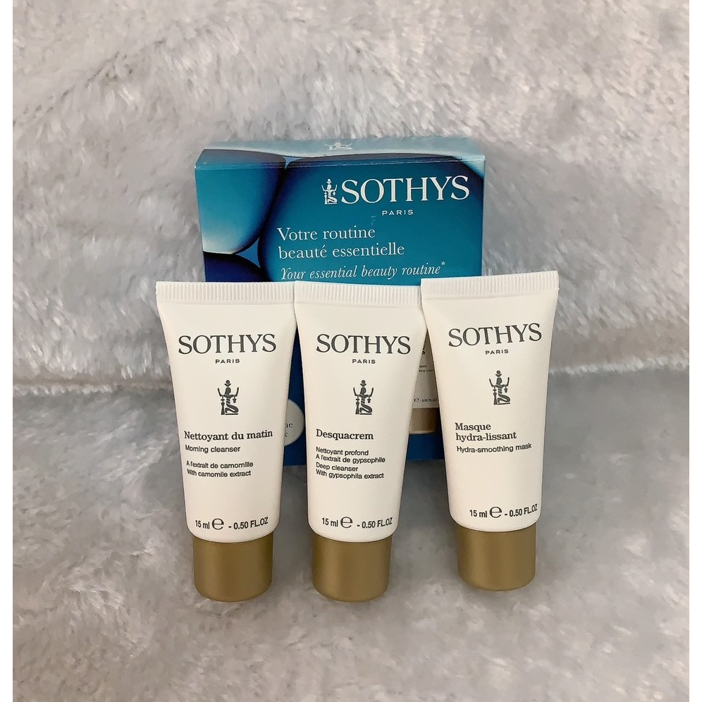 (1組特價900) Sothys 深層潔膚保濕旅用組(溫潤淨膚霜+深層潔膚霜+超導水立方豐潤面膜) 15ML