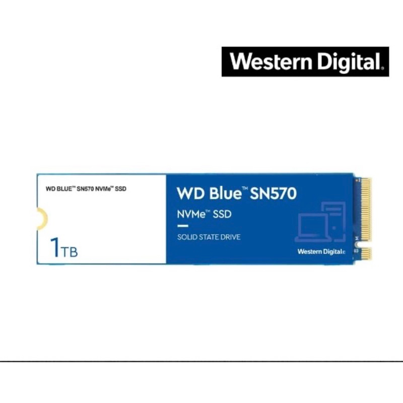 WD 藍標 SN570 1TB M.2 2280 PCIe Gen3 SSD 固態硬碟 WDS100T3B0C