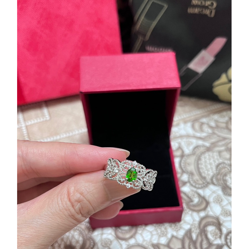 祖母綠透輝石，蕾絲款戒指