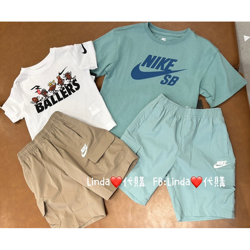 Linda❤️代購 Nike SB 淡藍色 Ballers 白色 短袖 短T 卡其色 薄荷綠 大口袋 短褲