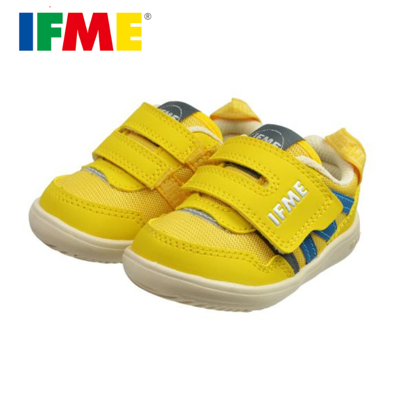 [新竹-實體門市]IFME-一片黏帶系列 閃亮黃-黃 日本機能童鞋 原廠公司貨 運動鞋 布鞋