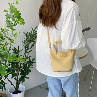【Hermosa】 軟皮質手提包 簡約水桶包 菜籃子 小廢包 斜挎包 單肩包 斜揹包 水桶包 包包女 手提包 側揹包