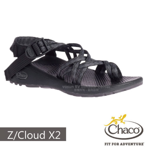 【美國 Chaco】送》女款 越野紓壓運動涼鞋(夾腳款) Z/CLOUD X2/足弓厚底 戶外拖鞋_樹枝黑爵_ZLW04