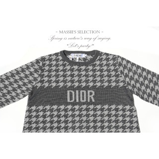 REPL) DIOR 義大利製 灰色經典千鳥格洋裝 灰色洋裝 灰色 迪奧洋裝 迪奧 千鳥格 圓領洋裝 LX