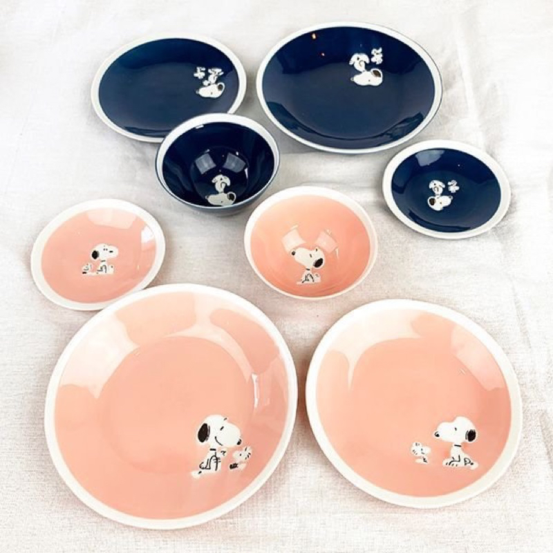 日本YAMAKA陶瓷餐盤組 日本製 史努比 snoopy陶瓷盤 陶瓷  陶瓷碗 碗 盤子 碗盤 餐具 陶瓷組系列