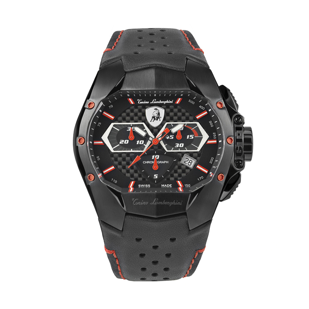 【WANgT】Tonino Lamborghini 藍寶堅尼 T9GA 飆速潮流造型三眼計時皮帶手錶