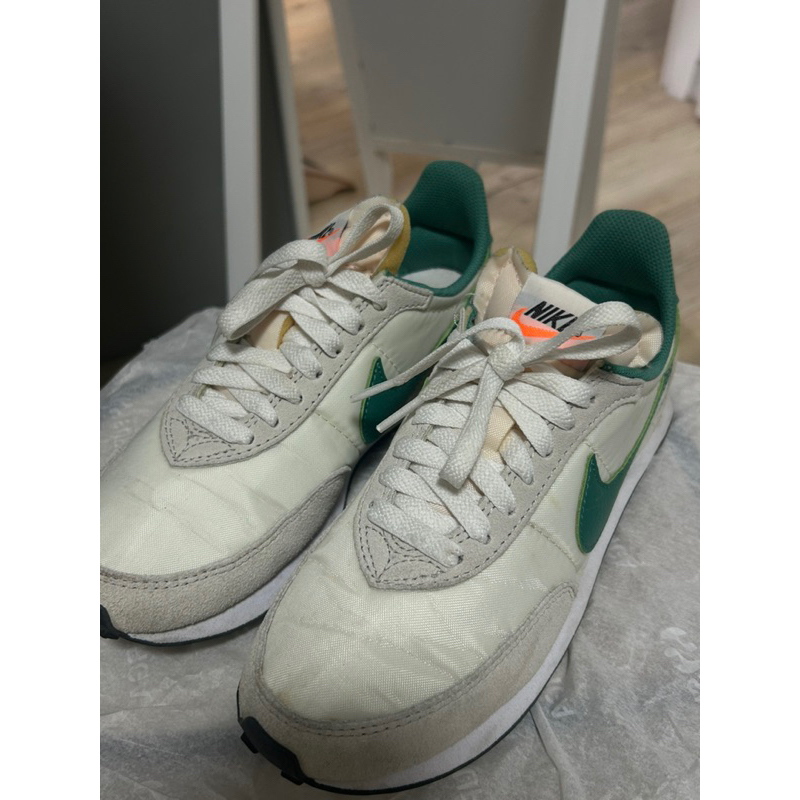 Nike waffle trainer 綠色勾勾休閒鞋(36)