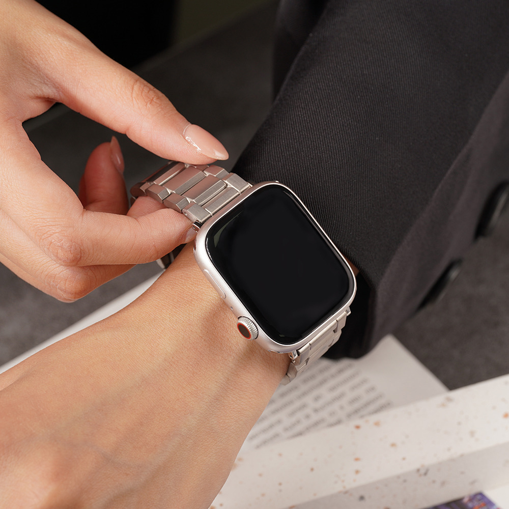 Apple watch - 平切面鈦金屬 蘋果專用錶帶
