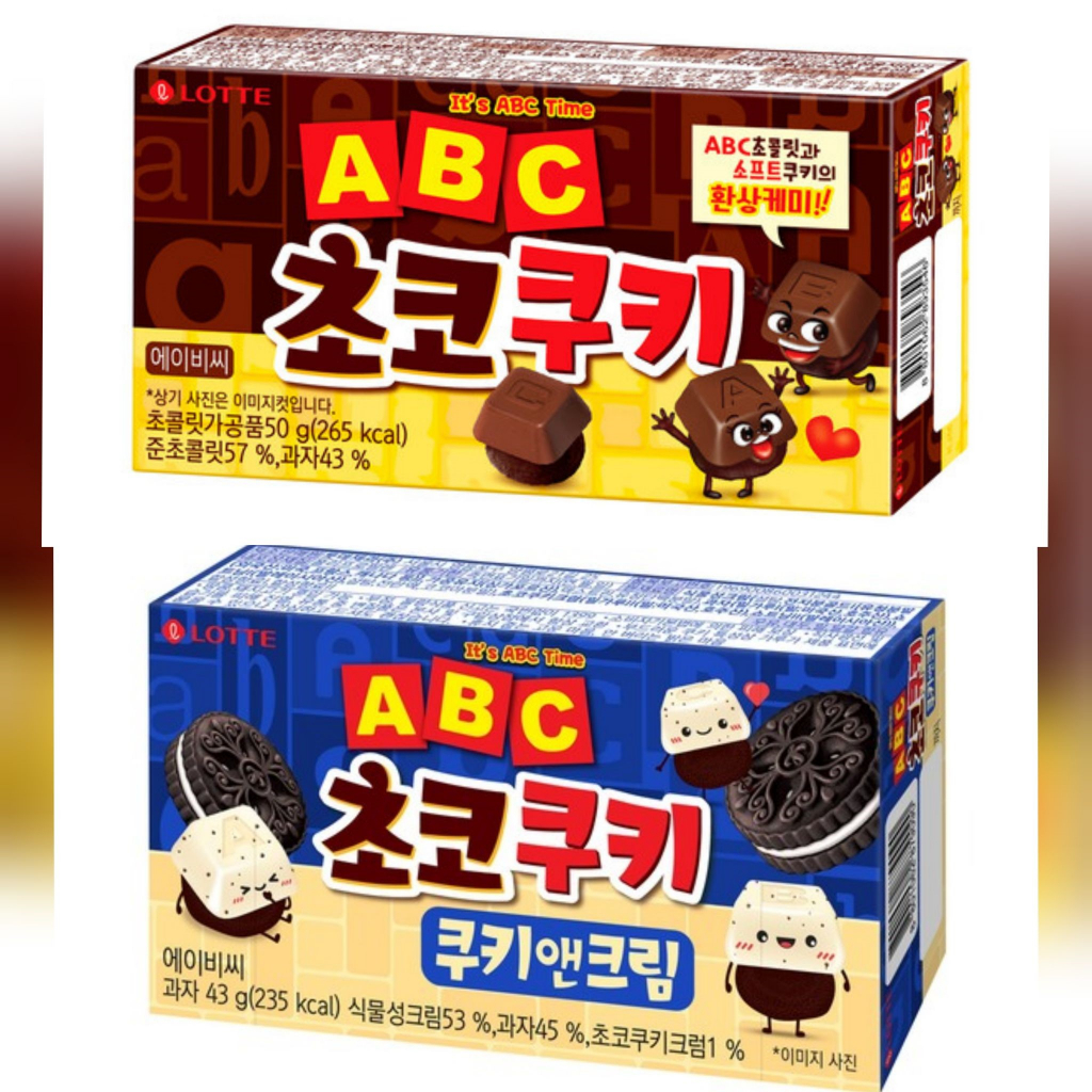 韓國 樂天 字母巧克力餅乾 50G/字母香草風味可可餅乾 43G 滿99元出貨(不包含運費)