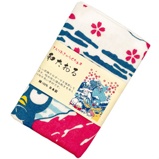 日本製 富士山 浮世繪 三麗鷗 Sanrio 100% 棉 毛巾 日本正版品 72x34cm mk742