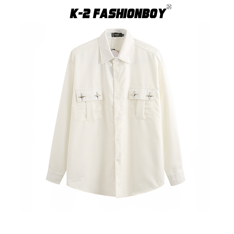 【K-2】T字十字架口袋 長袖襯衫 襯衫