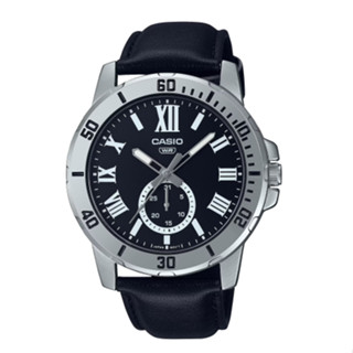 【KAPZZ】CASIO 紳士時尚羅馬時刻日期顯示皮帶腕錶 MTP-VD200L-1B