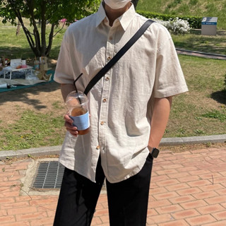 CLO.studio｜🇰🇷｜男款｜五分袖亞麻短袖襯衫 （9542）