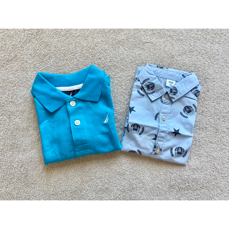 Nautica 短袖Polo衫 &amp; AIIZ泰國品牌純棉襯衫 1.5歲（合售）