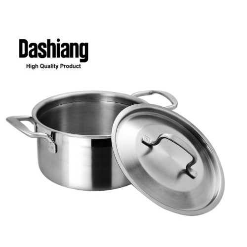 【Dashiang 大相】 不銹鋼 特厚 釜鼎鍋20CM 台灣製造 雙耳湯鍋