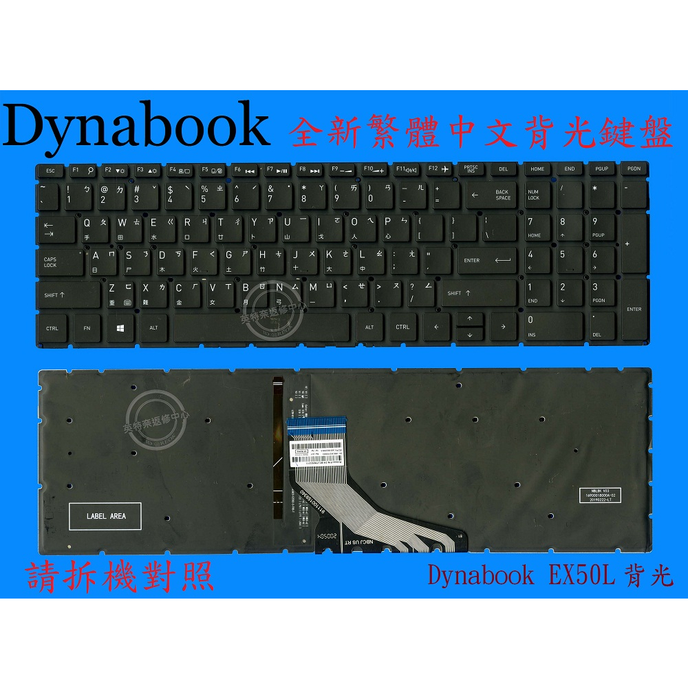 TOSHIBA 東芝 Dynabook EX50L-J 繁體中文背光鍵盤