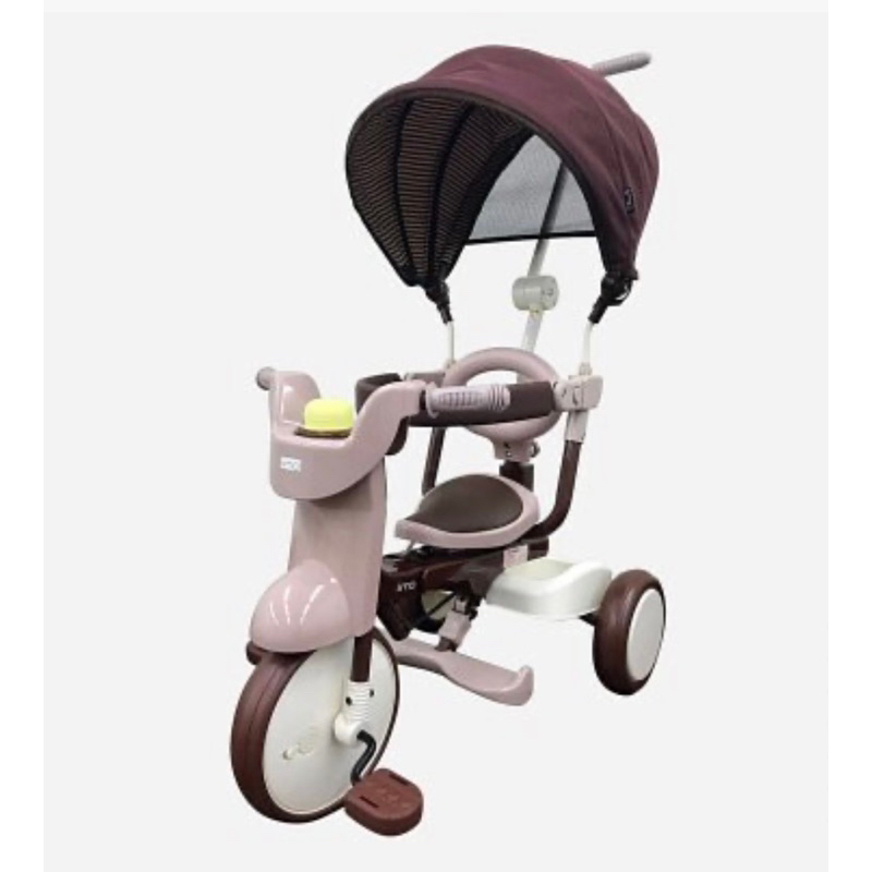 【二手】iimo日本兒童三輪車遮陽折疊款_車身與遮陽罩可折疊