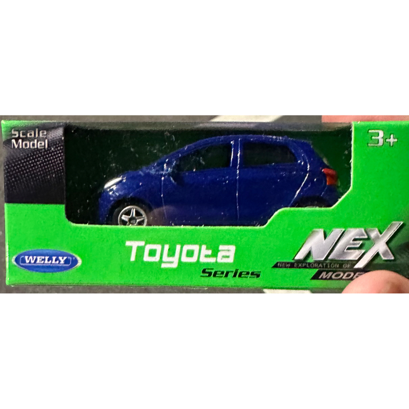 Welly 威利 1/60 Toyota Yaris 小鴨 模型 模型車 藍 盒裝