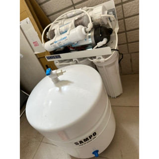 二手很新廚下式聲寶SAMPO淨水器OR滲透麥飯石飲水機純水機馬達含蓄水桶基本全配