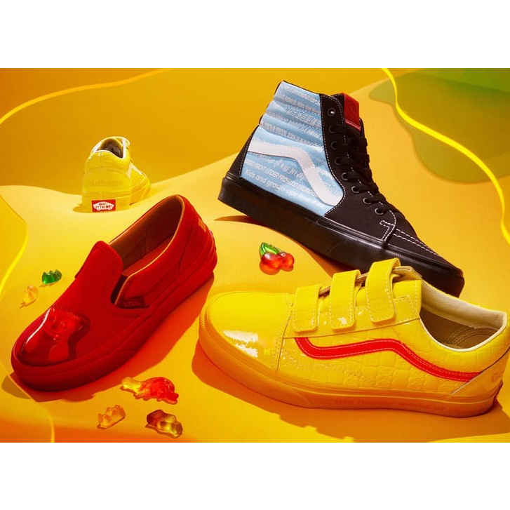 [unclev1966] Vans X HARIBO 小熊軟糖 聯名 棋盤格 黃皮革 俏皮 可愛 滑板鞋 男女款