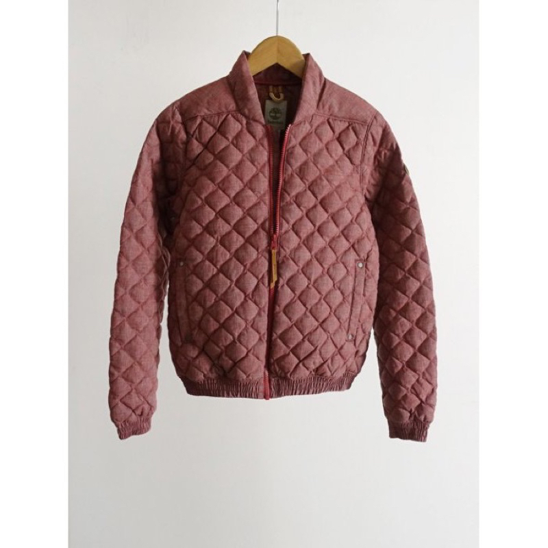 專櫃品牌 Timberland紅色格紋鋪棉外套