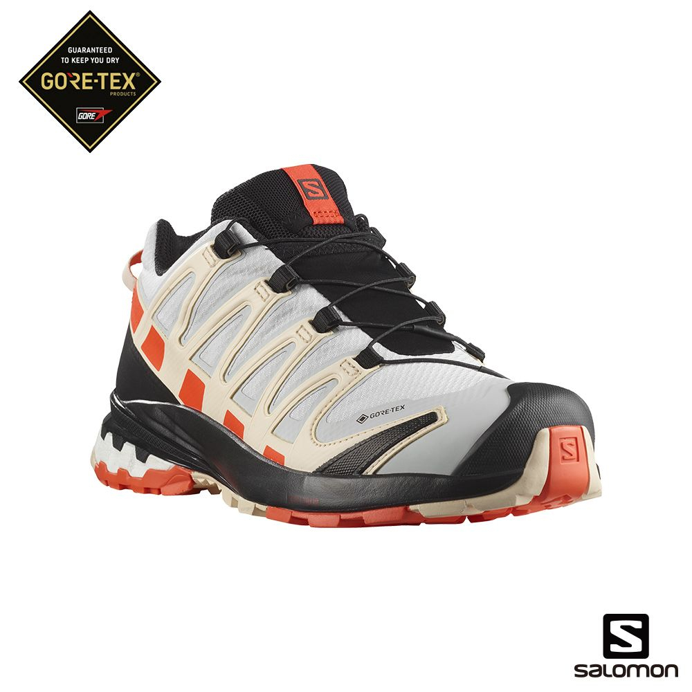 新品【Salomon】女 XA PRO 3D 防水健野鞋『岩灰/櫻茄紅/米白橙』417360 登山/健行/野跑鞋