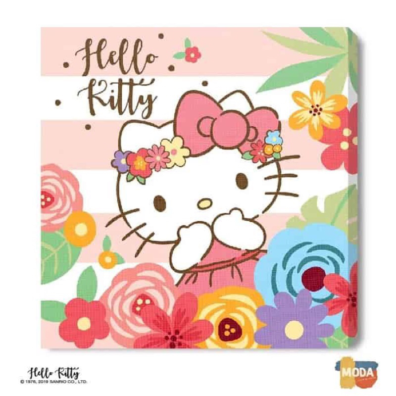 MODA DIY數字油畫-花草派對 Hello Kitty