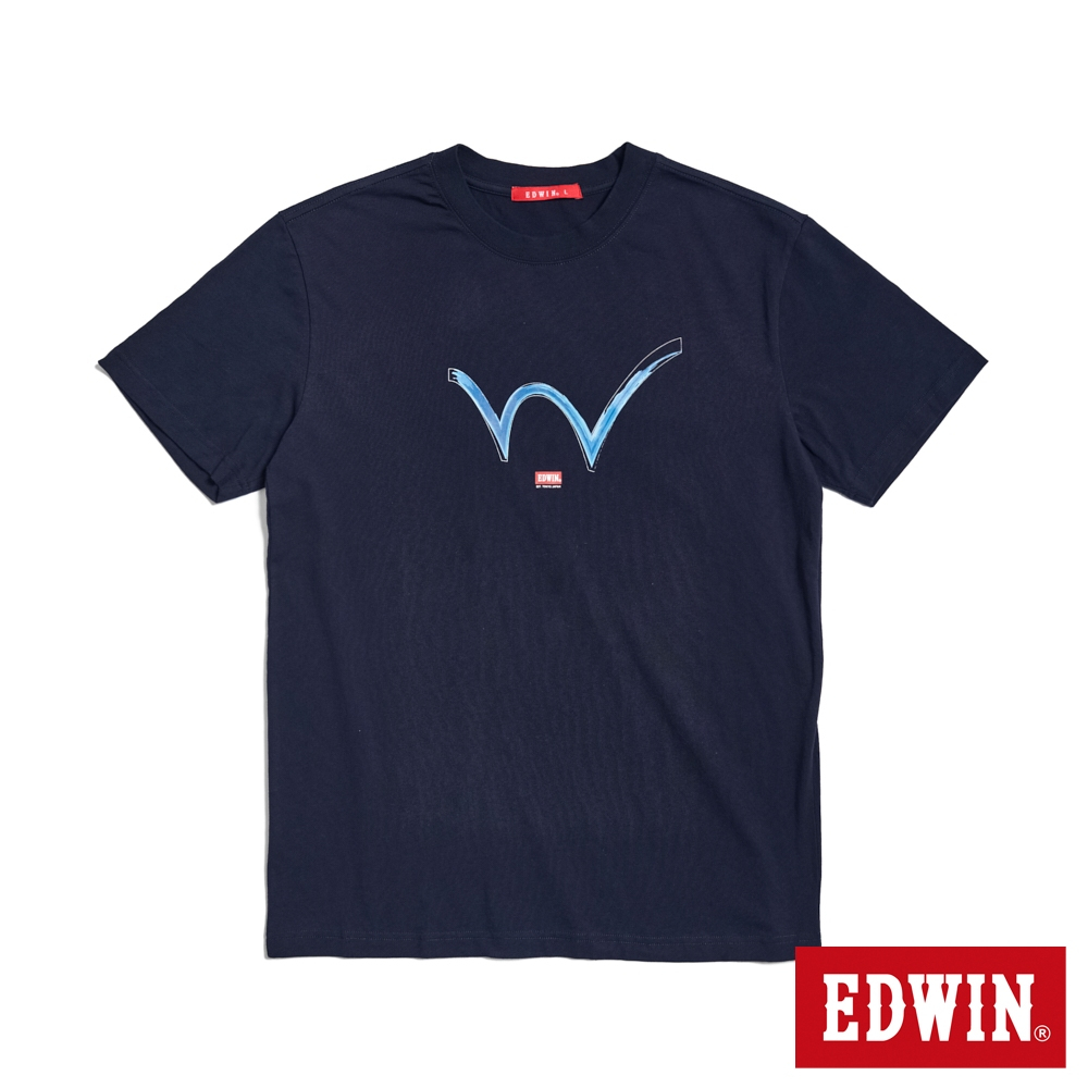 EDWIN 人氣復刻款 顏料W LOGO短袖T恤(丈青色)-男款