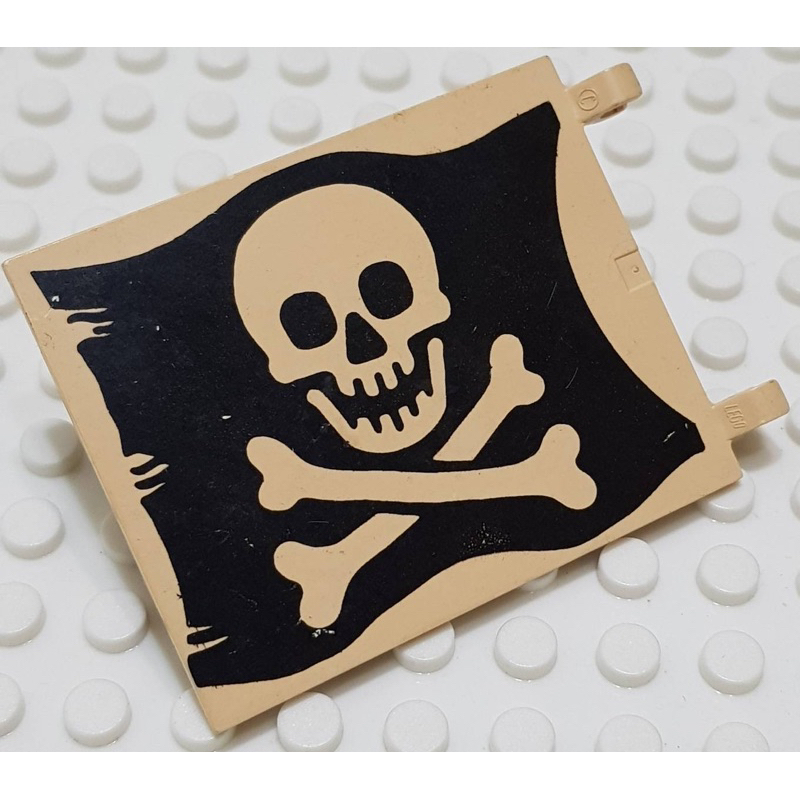 樂高 2525 6286 6285 白色 6X4 印刷 旗 骷髏 海盜 官兵 配件 絕版