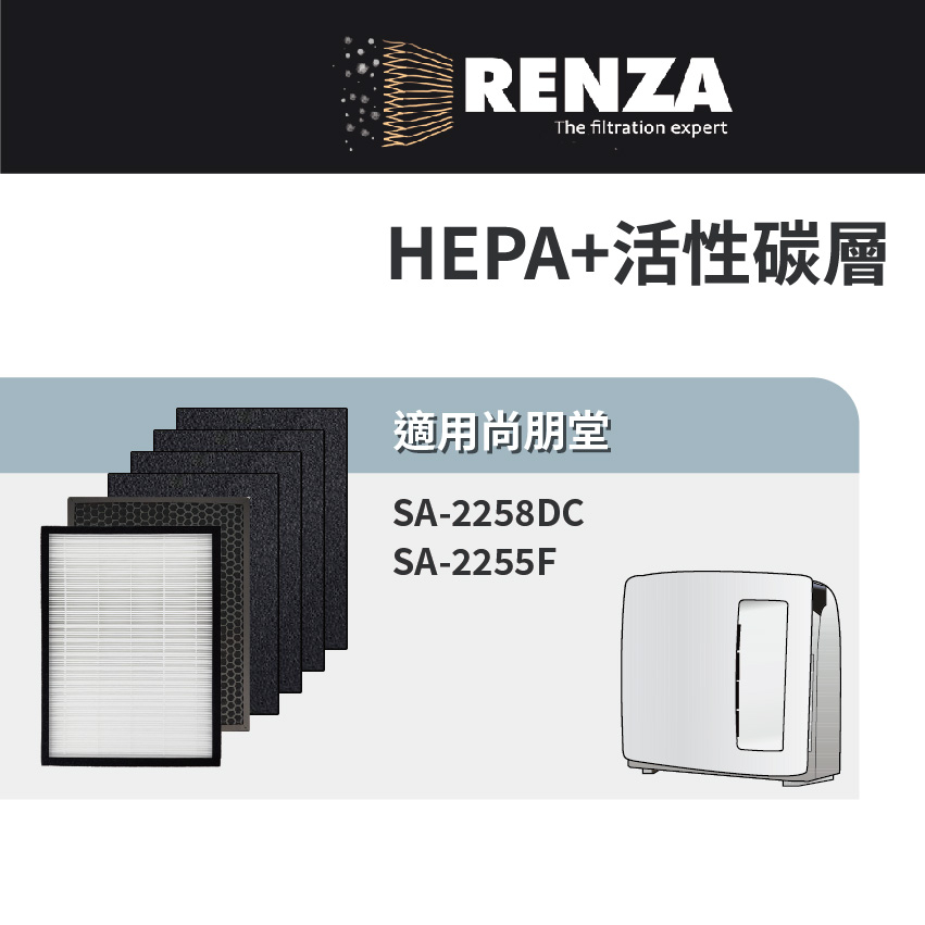 適用尚朋堂 SA-2258DC SA-2255F 可替換SA-T550 H360 H362 C250 HEPA活性碳濾網